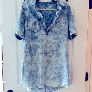 Acid wash short dress